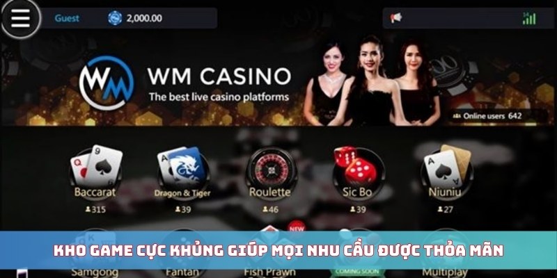 Kho game cực khủng giúp mọi nhu cầu được thỏa mãn